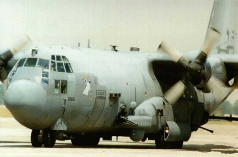 Az eredeti AC-130 a kifutn. Fegyverzet: 1db 25mm-es gatling gpgy; 1db 40mm-es gpgy; 1db 105mm-es tarack.